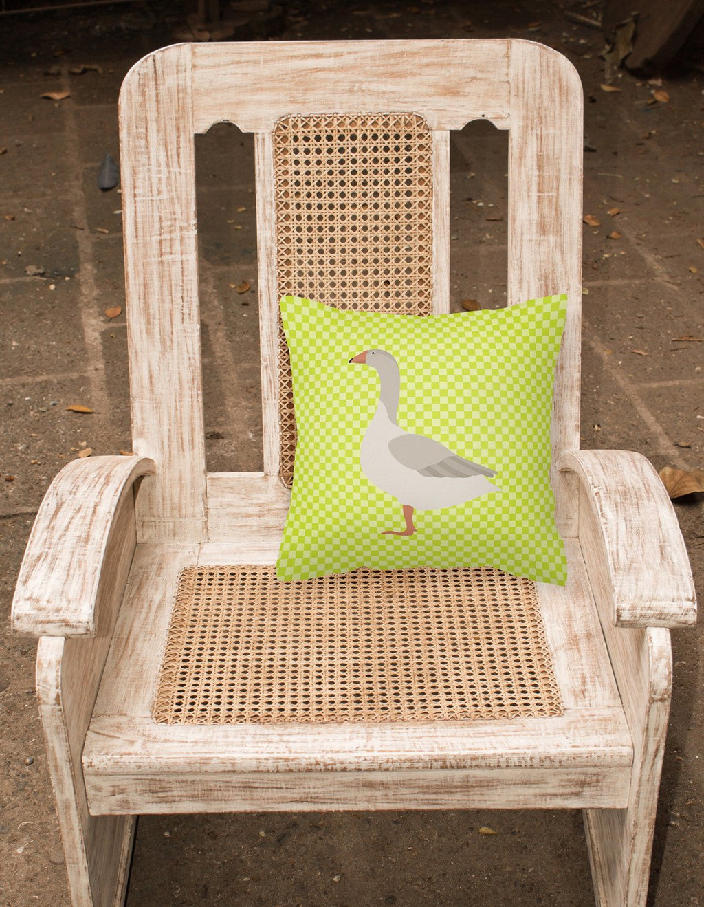 Steinbacher Goose Green Decorative Throw Pillow 18x18 Indoor Outdoor Accent Cushion, Fabric Cover with Insert for Sofa, Bed, Porch & Living Room