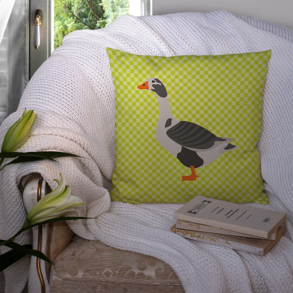 West of England Goose Green Decorative Throw Pillow 14x14 Indoor Outdoor Accent Cushion, Fabric Cover with Insert for Sofa, Bed, Porch & Living Room