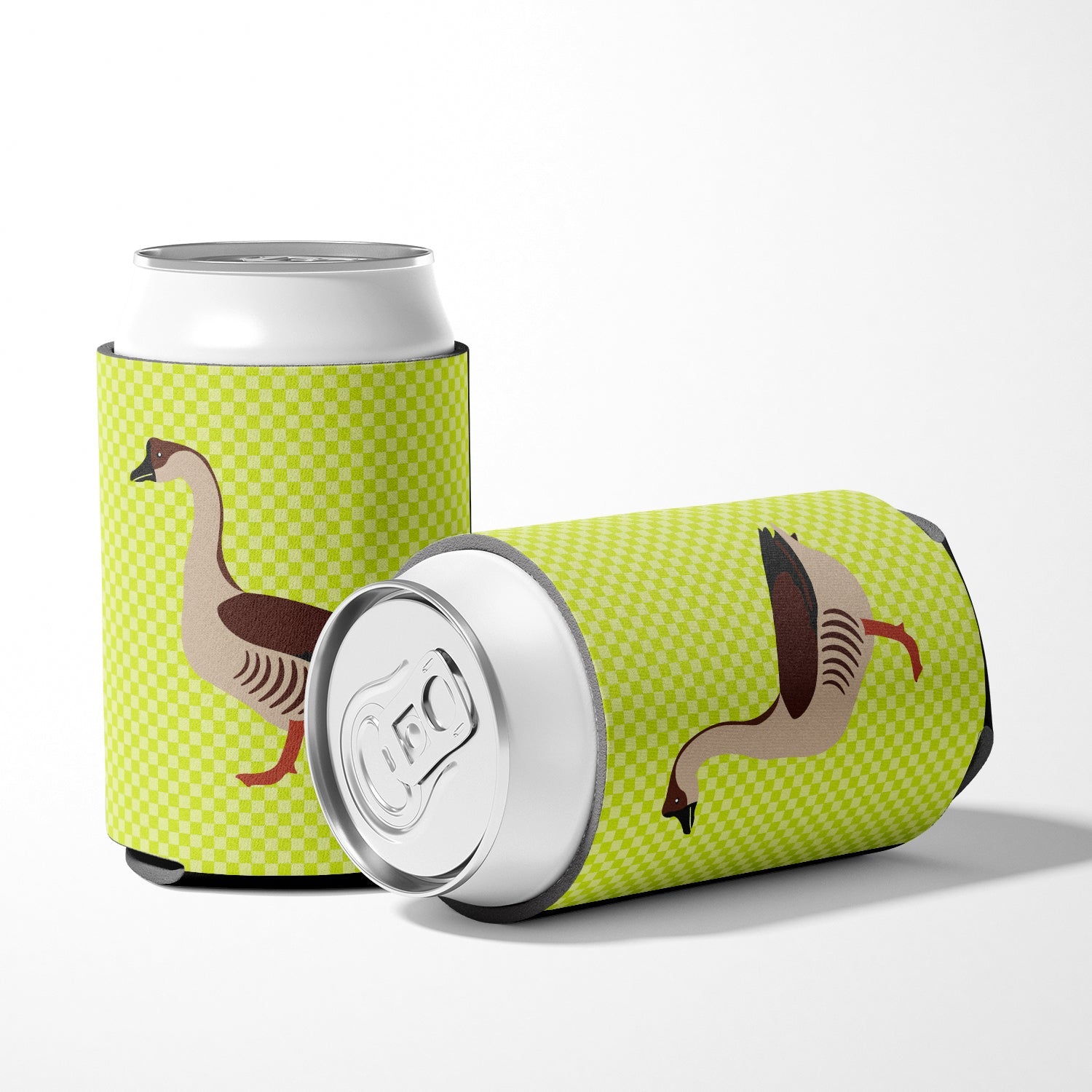 Chinese Goose Green Can or Bottle Hugger Cooler Sleeve for Standard 12 oz Cans, Insulated Foam Beer & Soda Can Hugger Reusable
