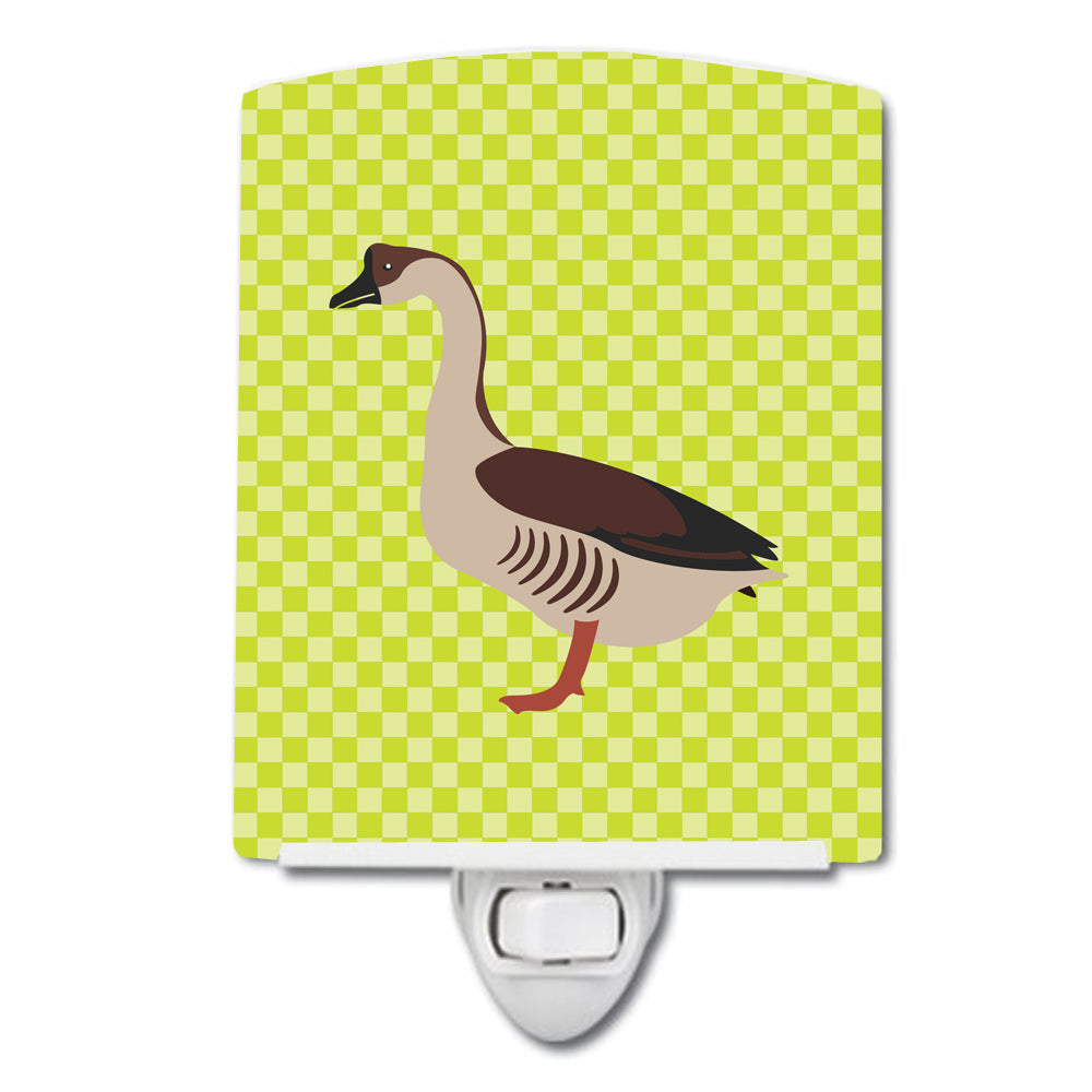 Chinese Goose Green Ceramic Night Light Compact, UL-Certified, Ideal for Bedroom, Bathroom, Nursery, Hallway, Kitchen, 6x4x3, Multicolor