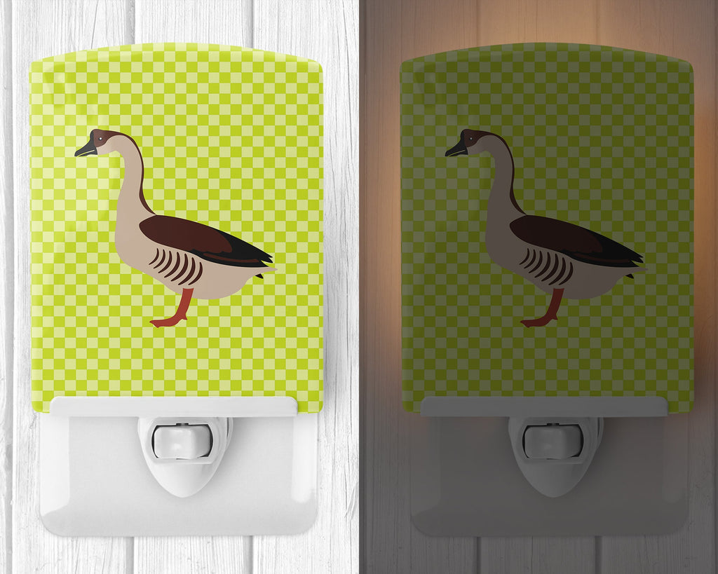 Chinese Goose Green Ceramic Night Light Compact, UL-Certified, Ideal for Bedroom, Bathroom, Nursery, Hallway, Kitchen, 6x4x3, Multicolor