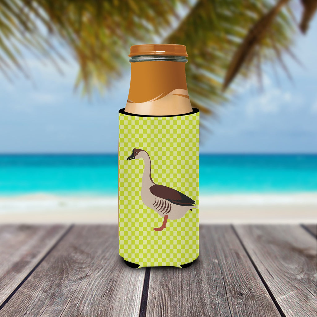 Chinese Goose Green Slim Can Hugger , Insulated Foam Hugger for 12 oz Slim Cans, Beer Bottles & Water Bottles, Printed in USA
