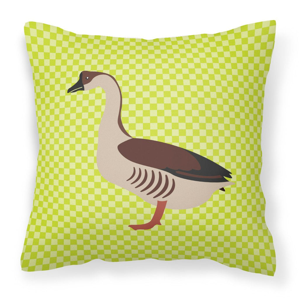 Chinese Goose Green Decorative Throw Pillow 18x18 Indoor Outdoor Accent Cushion, Fabric Cover with Insert for Sofa, Bed, Porch & Living Room