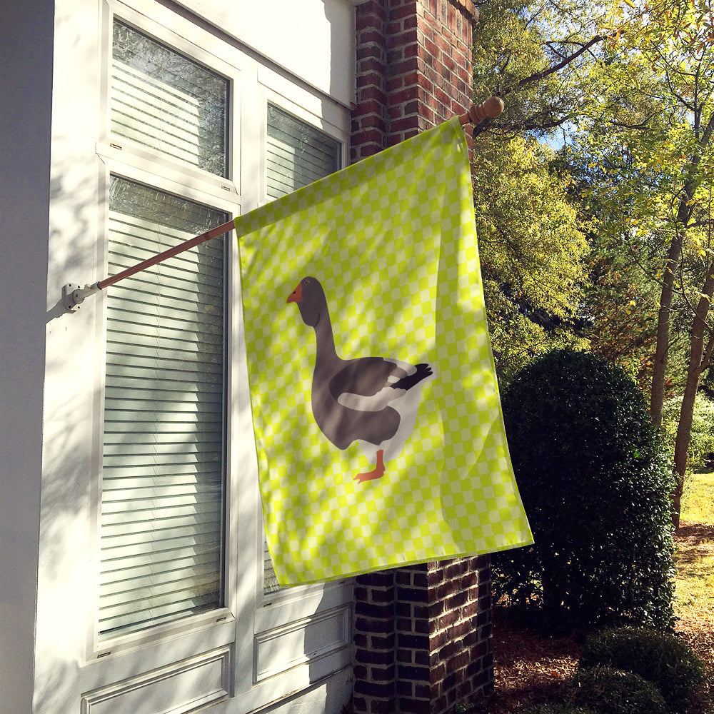 Toulouse Goose Green House Flag 28x40 Porch Sleeve Pole Decorative Outside Yard Banner Artwork Wall Hanging, Polyester
