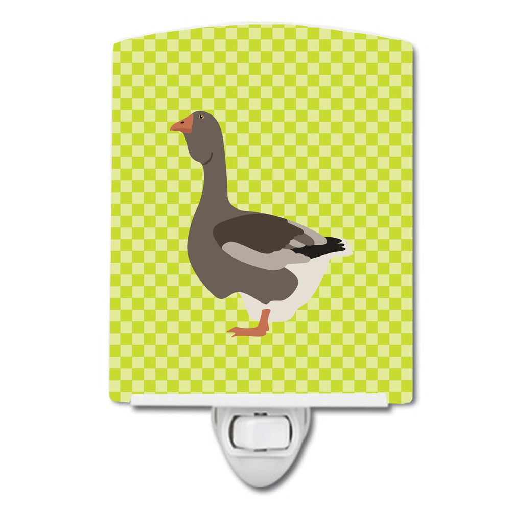 Toulouse Goose Green Ceramic Night Light Compact, UL-Certified, Ideal for Bedroom, Bathroom, Nursery, Hallway, Kitchen, 6x4x3, Multicolor