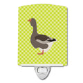 Toulouse Goose Green Ceramic Night Light Compact, UL-Certified, Ideal for Bedroom, Bathroom, Nursery, Hallway, Kitchen, 6x4x3, Multicolor