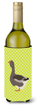 Toulouse Goose Green Wine Bottle Hugger Gift Sleeve for Standard 750 ml Bottles, Insulated Reusable Also Fits Mini Shot & Pint Bottles