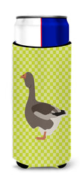 Toulouse Goose Green Slim Can Hugger , Insulated Foam Hugger for 12 oz Slim Cans, Beer Bottles & Water Bottles, Printed in USA