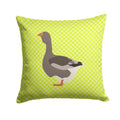 Toulouse Goose Green Decorative Throw Pillow 14x14 Indoor Outdoor Accent Cushion, Fabric Cover with Insert for Sofa, Bed, Porch & Living Room