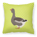 Toulouse Goose Green Decorative Throw Pillow 18x18 Indoor Outdoor Accent Cushion, Fabric Cover with Insert for Sofa, Bed, Porch & Living Room