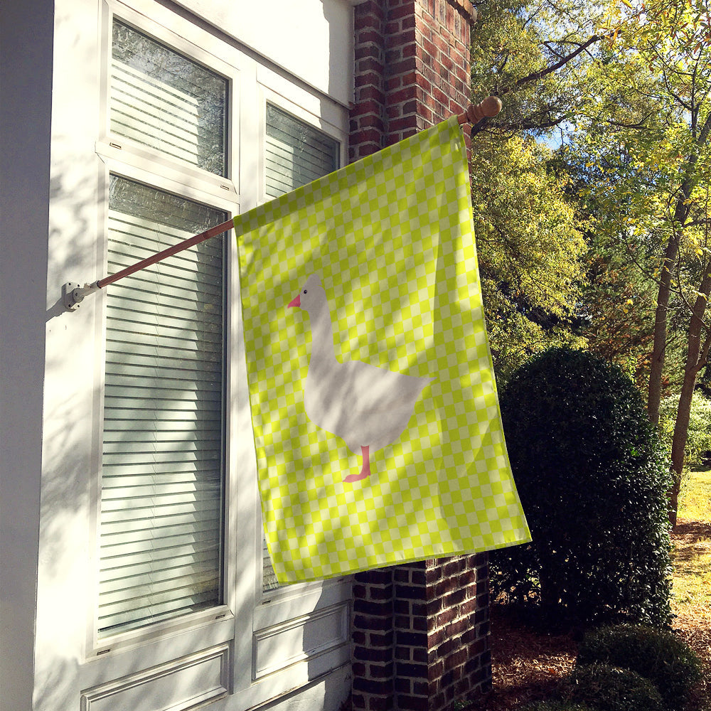 Roman Goose Green House Flag 28x40 Porch Sleeve Pole Decorative Outside Yard Banner Artwork Wall Hanging, Polyester