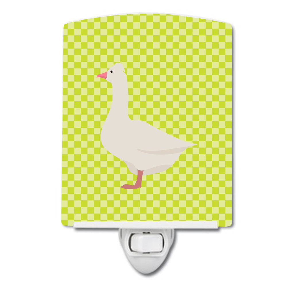 Roman Goose Green Ceramic Night Light Compact, UL-Certified, Ideal for Bedroom, Bathroom, Nursery, Hallway, Kitchen, 6x4x3, Multicolor