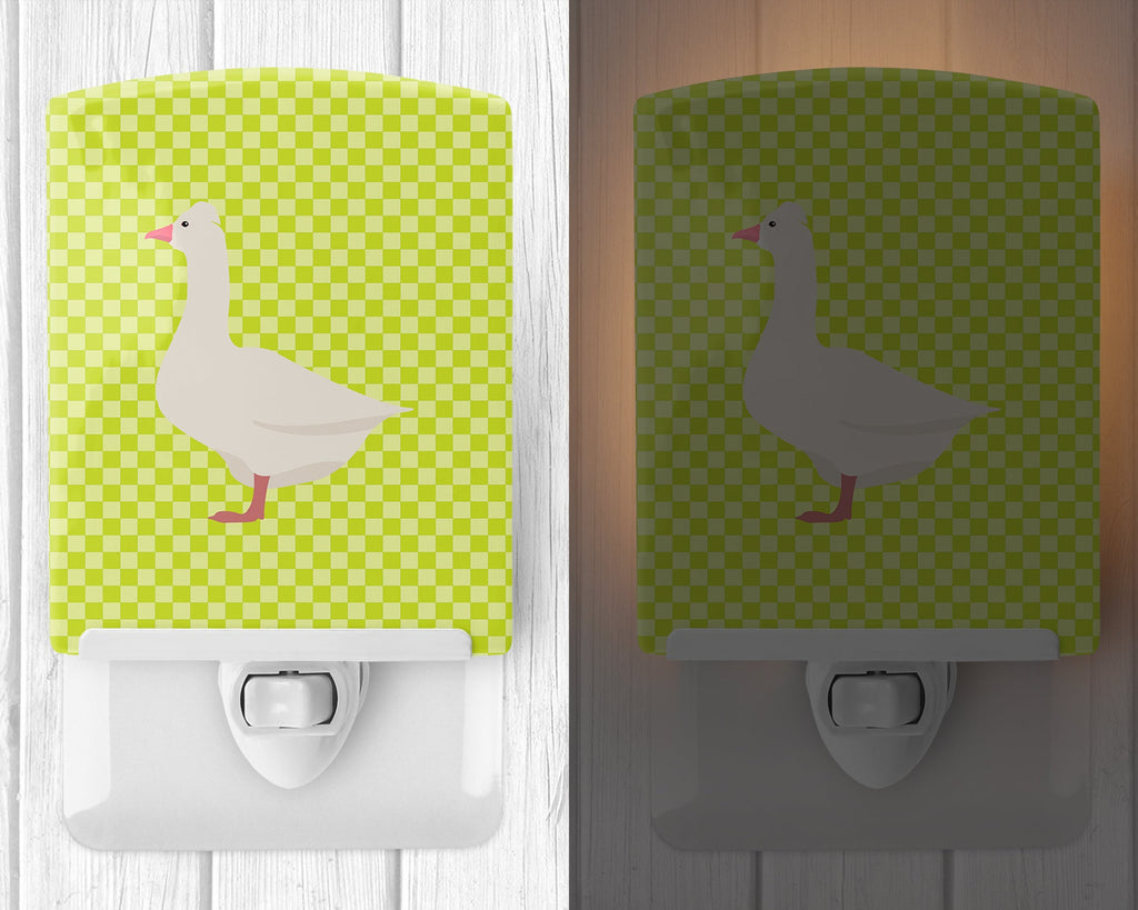 Roman Goose Green Ceramic Night Light Compact, UL-Certified, Ideal for Bedroom, Bathroom, Nursery, Hallway, Kitchen, 6x4x3, Multicolor
