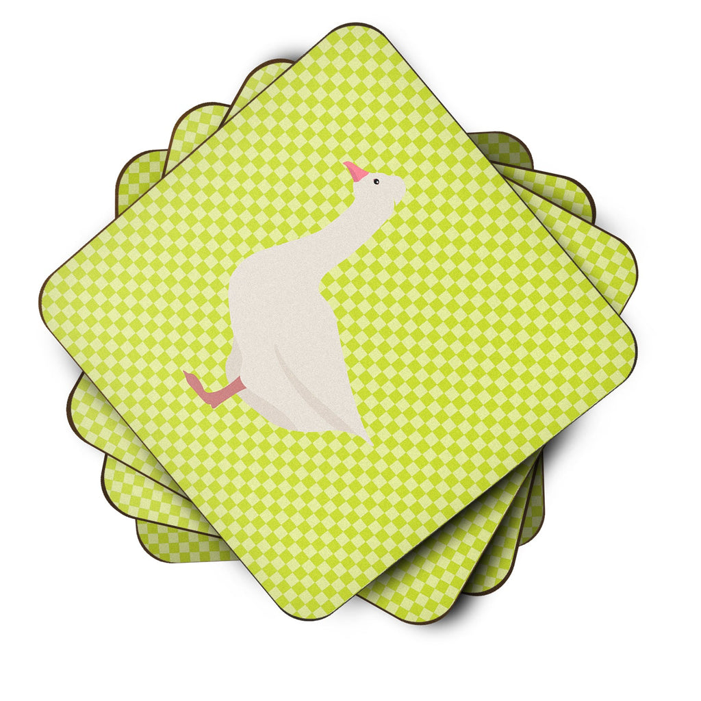 Roman Goose Green Foam Coasters Set of 4 Cup Coasters for Indoor Outdoor, Tabletop Protection, Anti Slip, Mouse pad Material