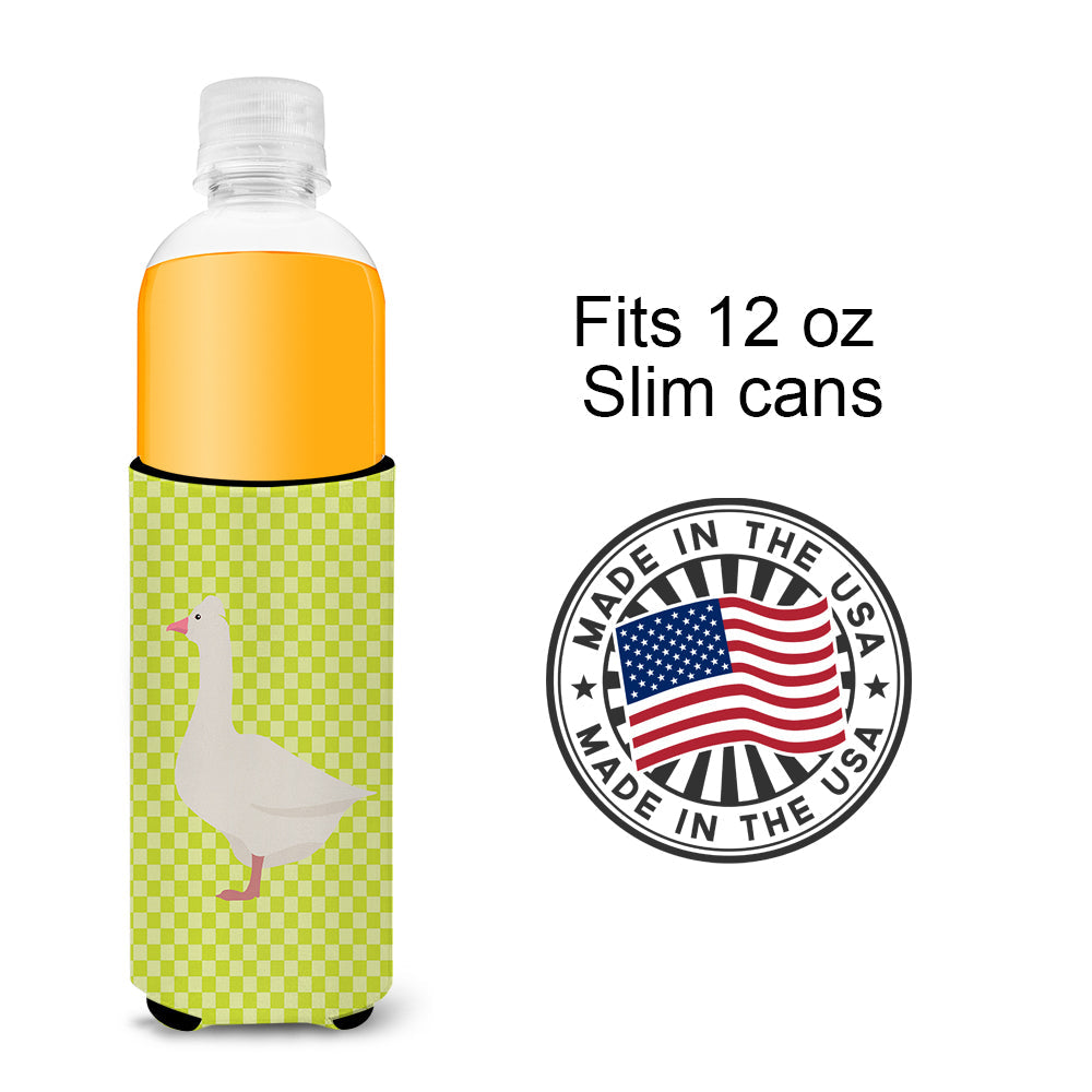 Roman Goose Green Slim Can Hugger , Insulated Foam Hugger for 12 oz Slim Cans, Beer Bottles & Water Bottles, Printed in USA