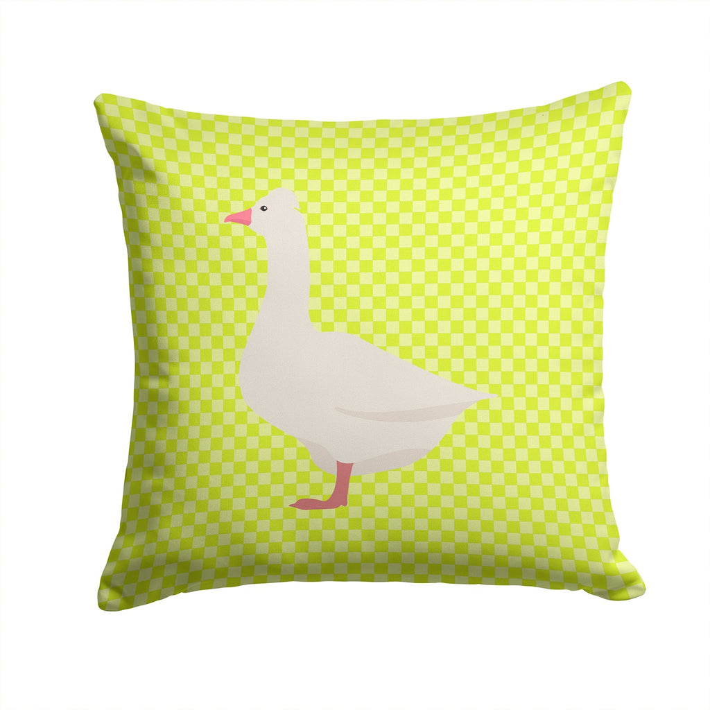 Roman Goose Green Decorative Throw Pillow 14x14 Indoor Outdoor Accent Cushion, Fabric Cover with Insert for Sofa, Bed, Porch & Living Room