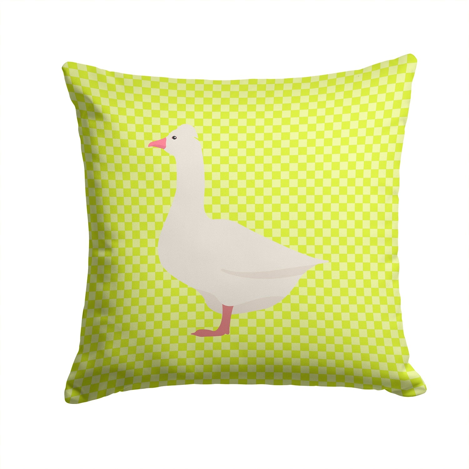 Roman Goose Green Decorative Throw Pillow 14x14 Indoor Outdoor Accent Cushion, Fabric Cover with Insert for Sofa, Bed, Porch & Living Room