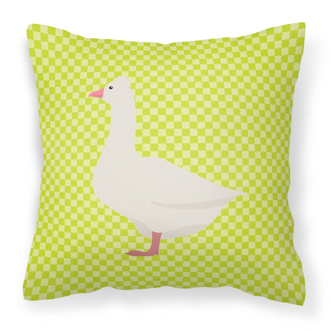 Roman Goose Green Decorative Throw Pillow 18x18 Indoor Outdoor Accent Cushion, Fabric Cover with Insert for Sofa, Bed, Porch & Living Room