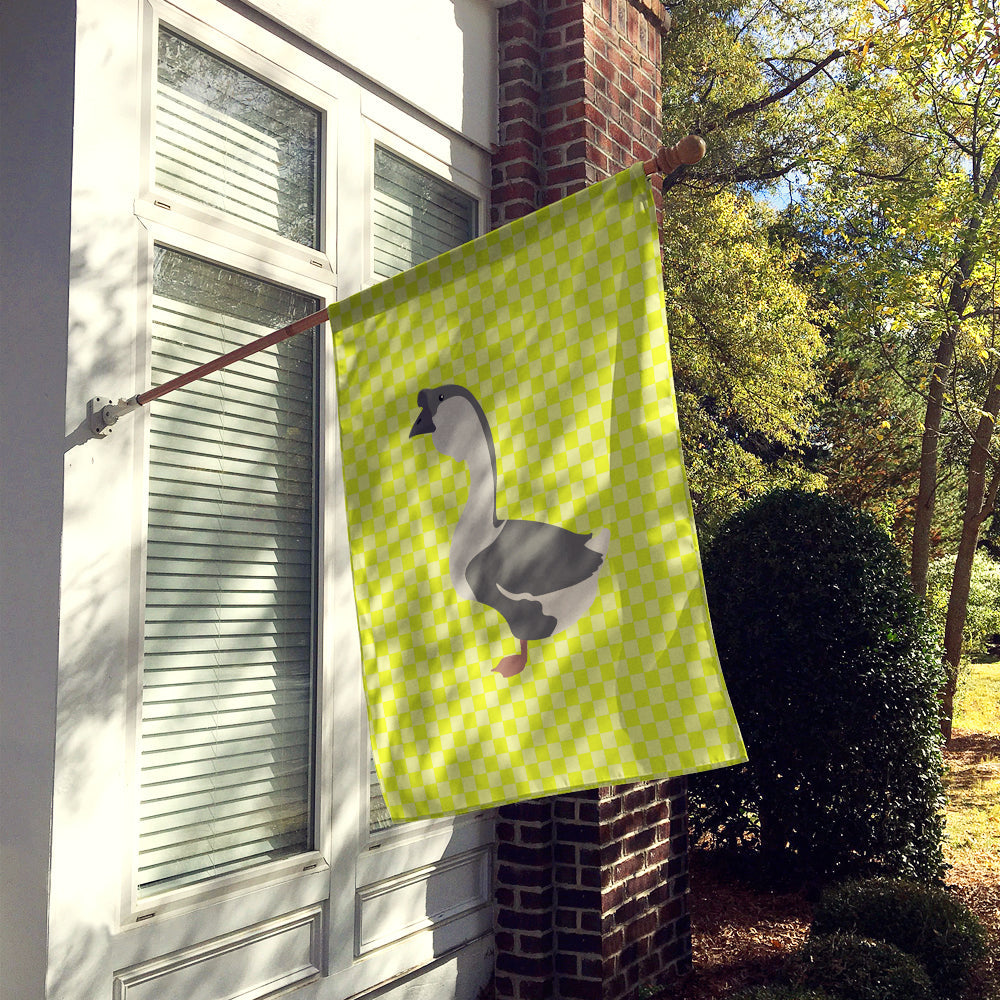 African Goose Green House Flag 28x40 Porch Sleeve Pole Decorative Outside Yard Banner Artwork Wall Hanging, Polyester