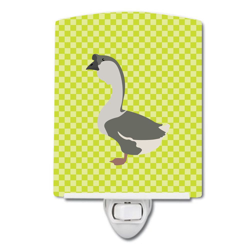 African Goose Green Ceramic Night Light Compact, UL-Certified, Ideal for Bedroom, Bathroom, Nursery, Hallway, Kitchen, 6x4x3, Multicolor