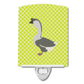 African Goose Green Ceramic Night Light Compact, UL-Certified, Ideal for Bedroom, Bathroom, Nursery, Hallway, Kitchen, 6x4x3, Multicolor