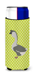 African Goose Green Slim Can Hugger , Insulated Foam Hugger for 12 oz Slim Cans, Beer Bottles & Water Bottles, Printed in USA