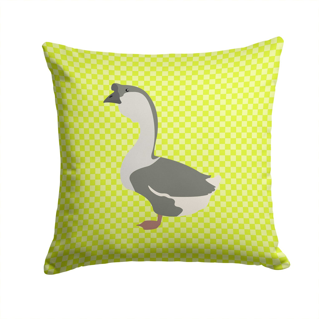 African Goose Green Decorative Throw Pillow 14x14 Indoor Outdoor Accent Cushion, Fabric Cover with Insert for Sofa, Bed, Porch & Living Room