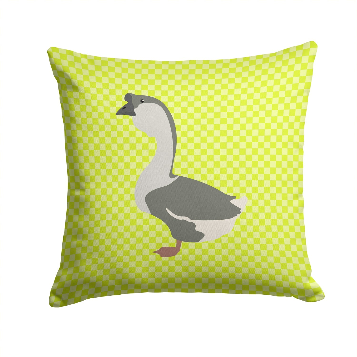 African Goose Green Decorative Throw Pillow 14x14 Indoor Outdoor Accent Cushion, Fabric Cover with Insert for Sofa, Bed, Porch & Living Room