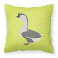 African Goose Green Decorative Throw Pillow 18x18 Indoor Outdoor Accent Cushion, Fabric Cover with Insert for Sofa, Bed, Porch & Living Room