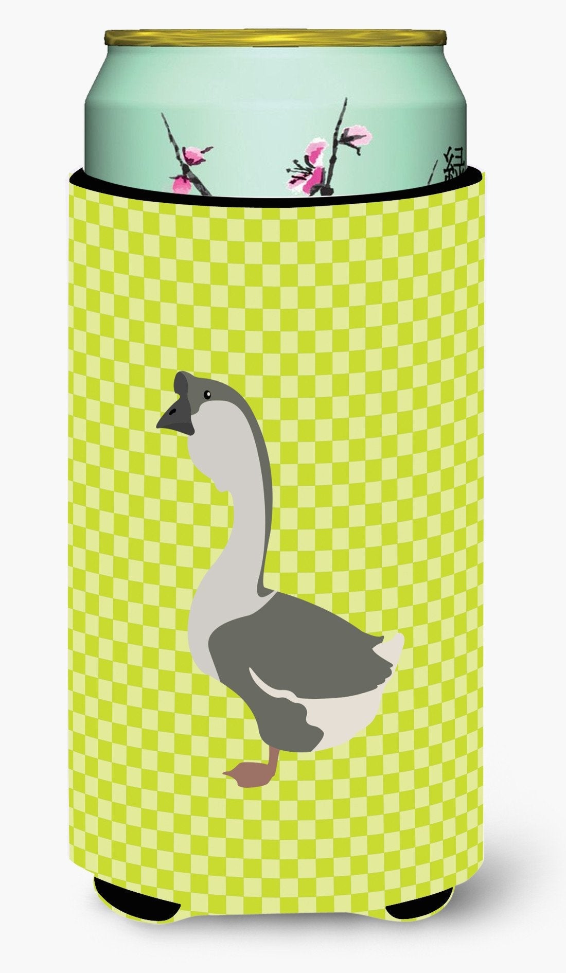 African Goose Green Tall Boy Hugger Can Cooler Sleeve Machine Washable Drink Collapsible Insulator Beverage Insulated Holder