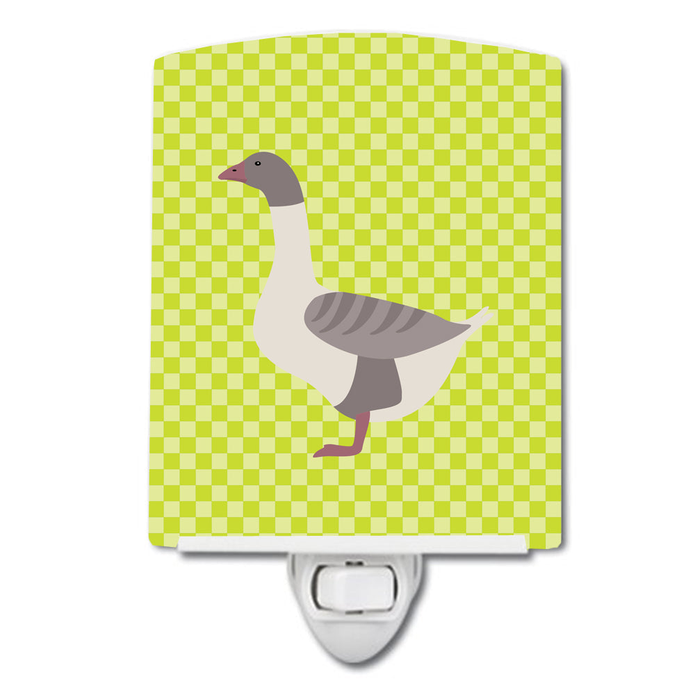 Buff Grey Back Goose Green Ceramic Night Light Compact, UL-Certified, Ideal for Bedroom, Bathroom, Nursery, Hallway, Kitchen, 6x4x3, Multicolor