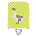 Buff Grey Back Goose Green Ceramic Night Light Compact, UL-Certified, Ideal for Bedroom, Bathroom, Nursery, Hallway, Kitchen, 6x4x3, Multicolor