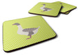 Buff Grey Back Goose Green Foam Coasters Set of 4 Cup Coasters for Indoor Outdoor, Tabletop Protection, Anti Slip, Mouse pad Material