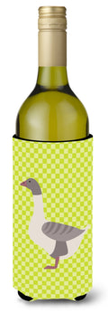 Buff Grey Back Goose Green Wine Bottle Hugger Gift Sleeve for Standard 750 ml Bottles, Insulated Reusable Also Fits Mini Shot & Pint Bottles