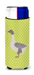 Buff Grey Back Goose Green Slim Can Hugger , Insulated Foam Hugger for 12 oz Slim Cans, Beer Bottles & Water Bottles, Printed in USA