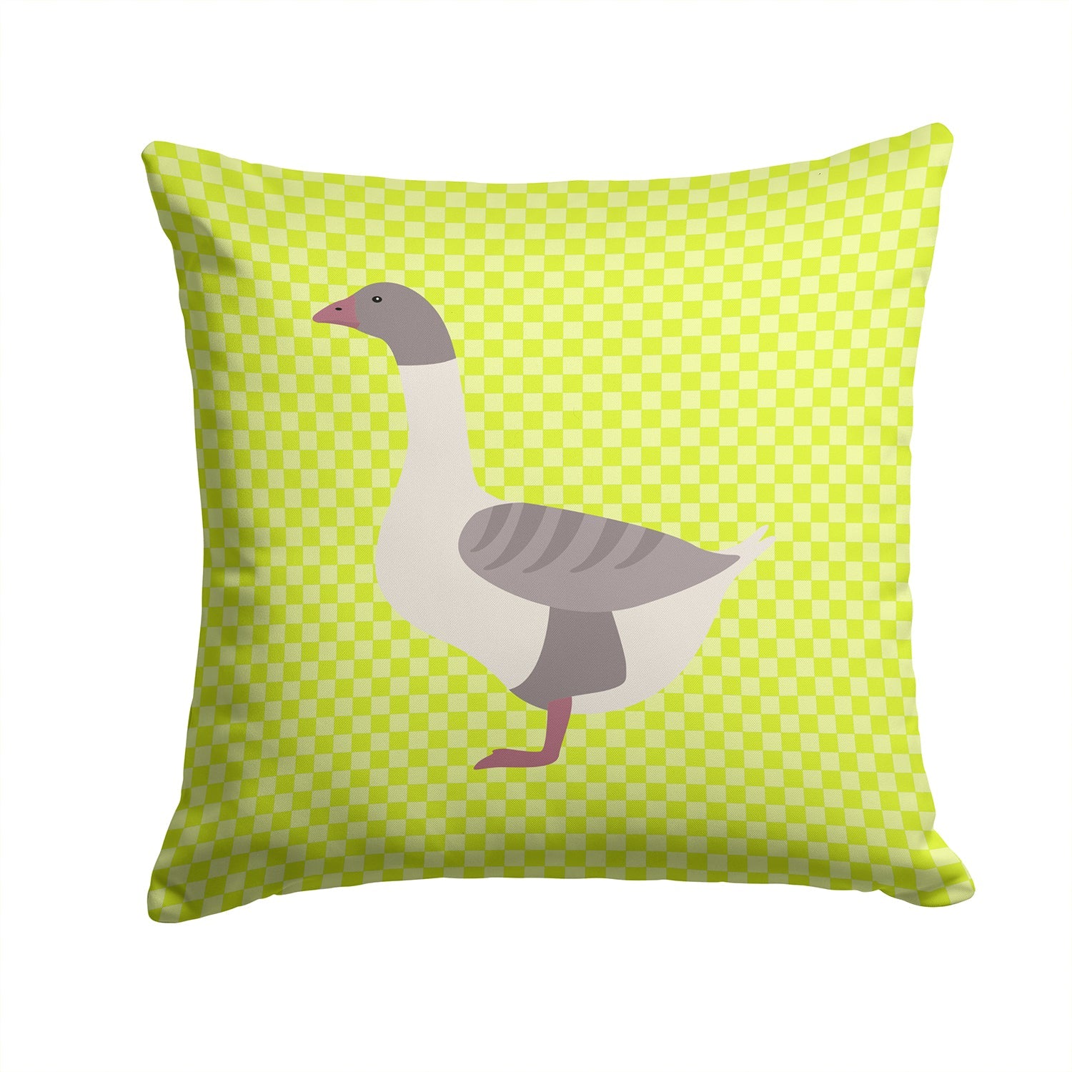 Buff Grey Back Goose Green Decorative Throw Pillow 14x14 Indoor Outdoor Accent Cushion, Fabric Cover with Insert for Sofa, Bed, Porch & Living Room
