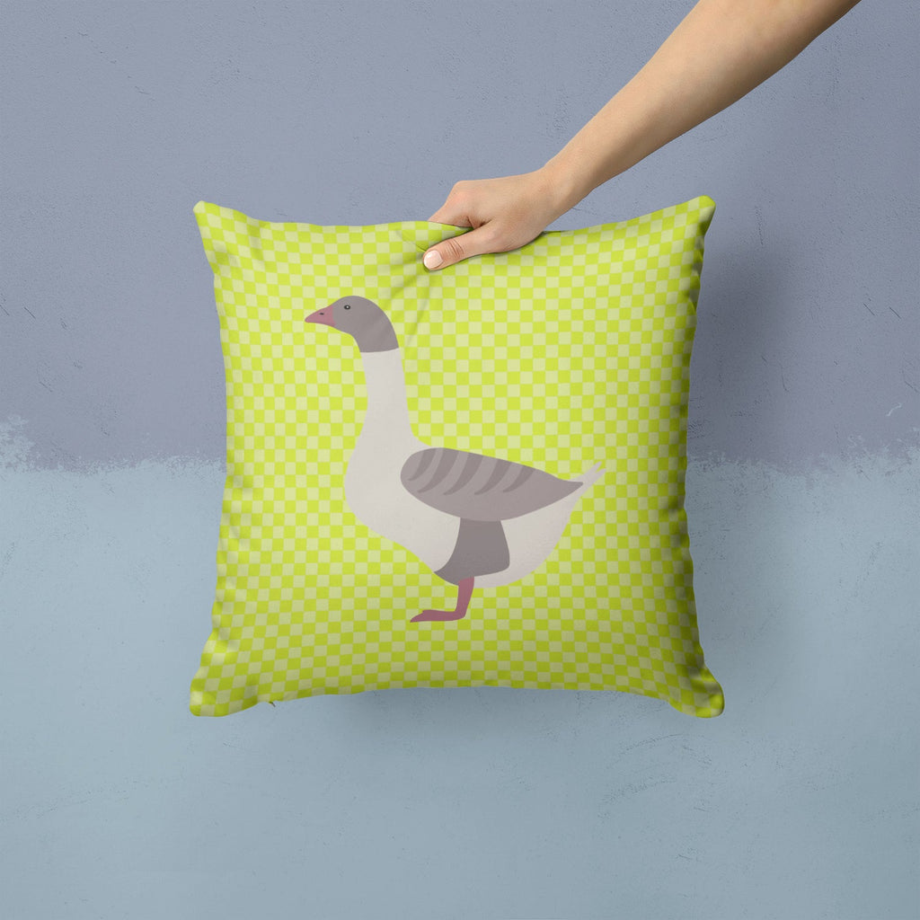 Buff Grey Back Goose Green Decorative Throw Pillow 14x14 Indoor Outdoor Accent Cushion, Fabric Cover with Insert for Sofa, Bed, Porch & Living Room