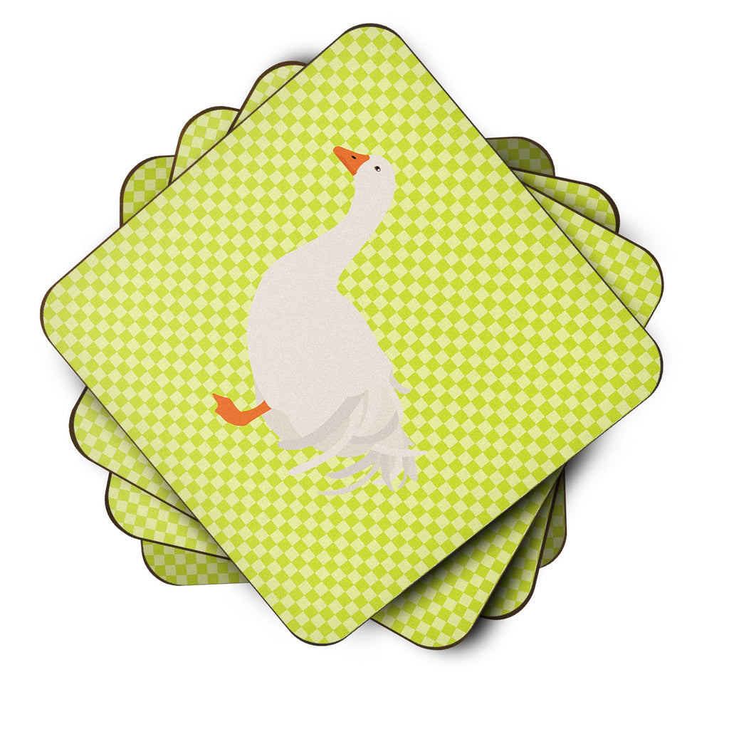 Sebastopol Goose Green Foam Coasters Set of 4 Cup Coasters for Indoor Outdoor, Tabletop Protection, Anti Slip, Mouse pad Material