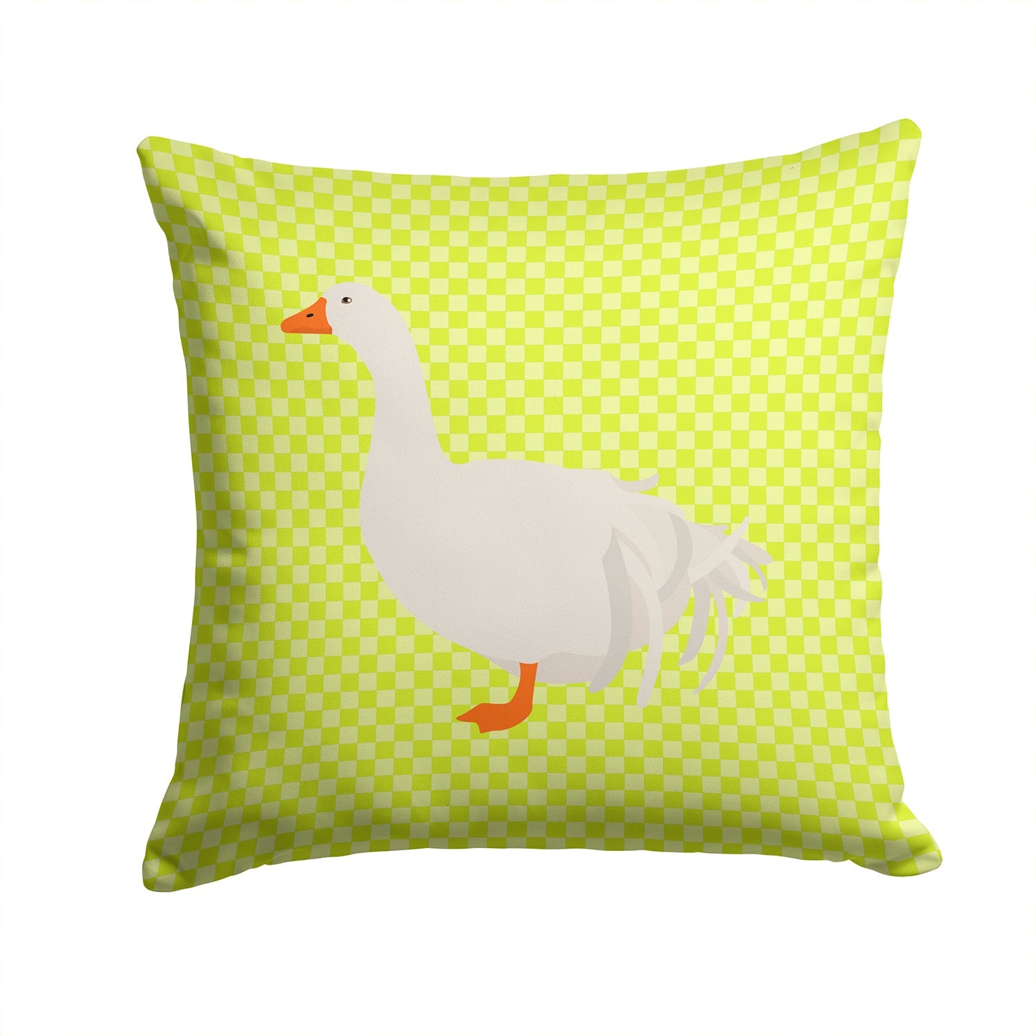 Sebastopol Goose Green Decorative Throw Pillow 14x14 Indoor Outdoor Accent Cushion, Fabric Cover with Insert for Sofa, Bed, Porch & Living Room