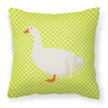 Sebastopol Goose Green Decorative Throw Pillow 18x18 Indoor Outdoor Accent Cushion, Fabric Cover with Insert for Sofa, Bed, Porch & Living Room