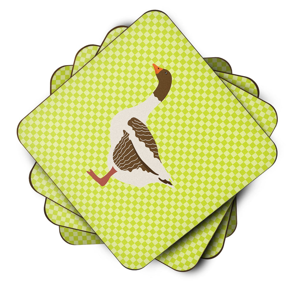 Pomeranian Rogener Goose Green Foam Coasters Set of 4 Cup Coasters for Indoor Outdoor, Tabletop Protection, Anti Slip, Mouse pad Material