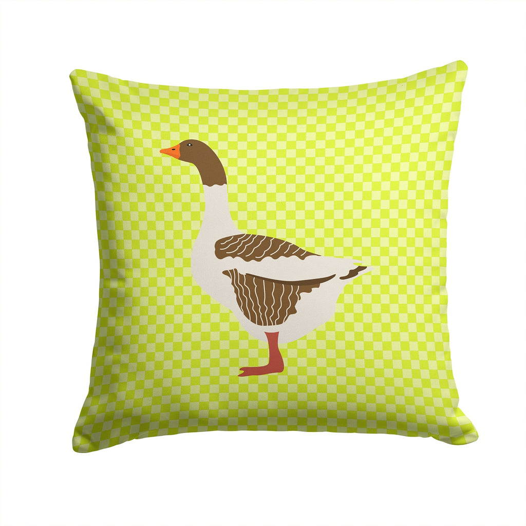 Pomeranian Rogener Goose Green Decorative Throw Pillow 14x14 Indoor Outdoor Accent Cushion, Fabric Cover with Insert for Sofa, Bed, Porch & Living Room
