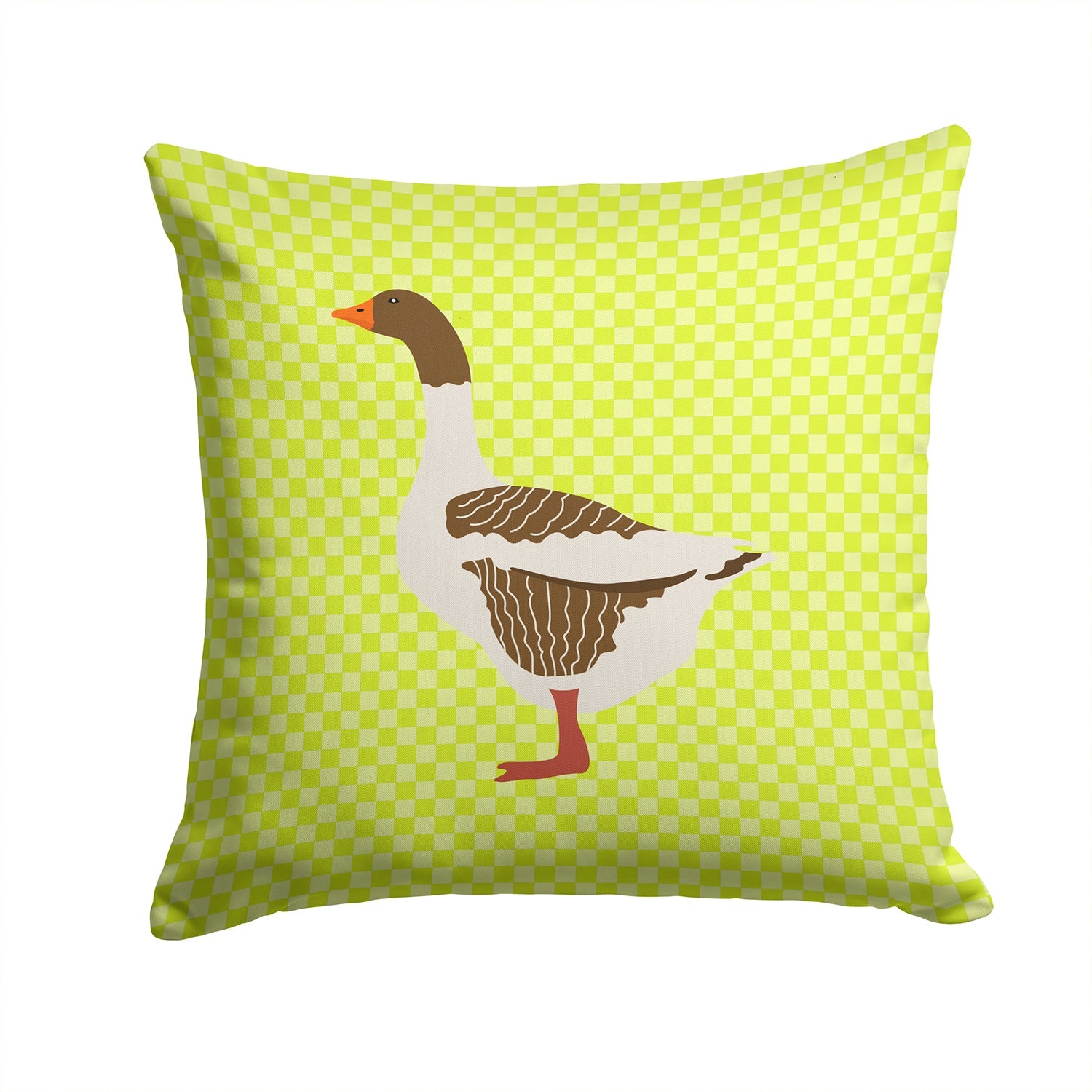 Pomeranian Rogener Goose Green Decorative Throw Pillow 14x14 Indoor Outdoor Accent Cushion, Fabric Cover with Insert for Sofa, Bed, Porch & Living Room