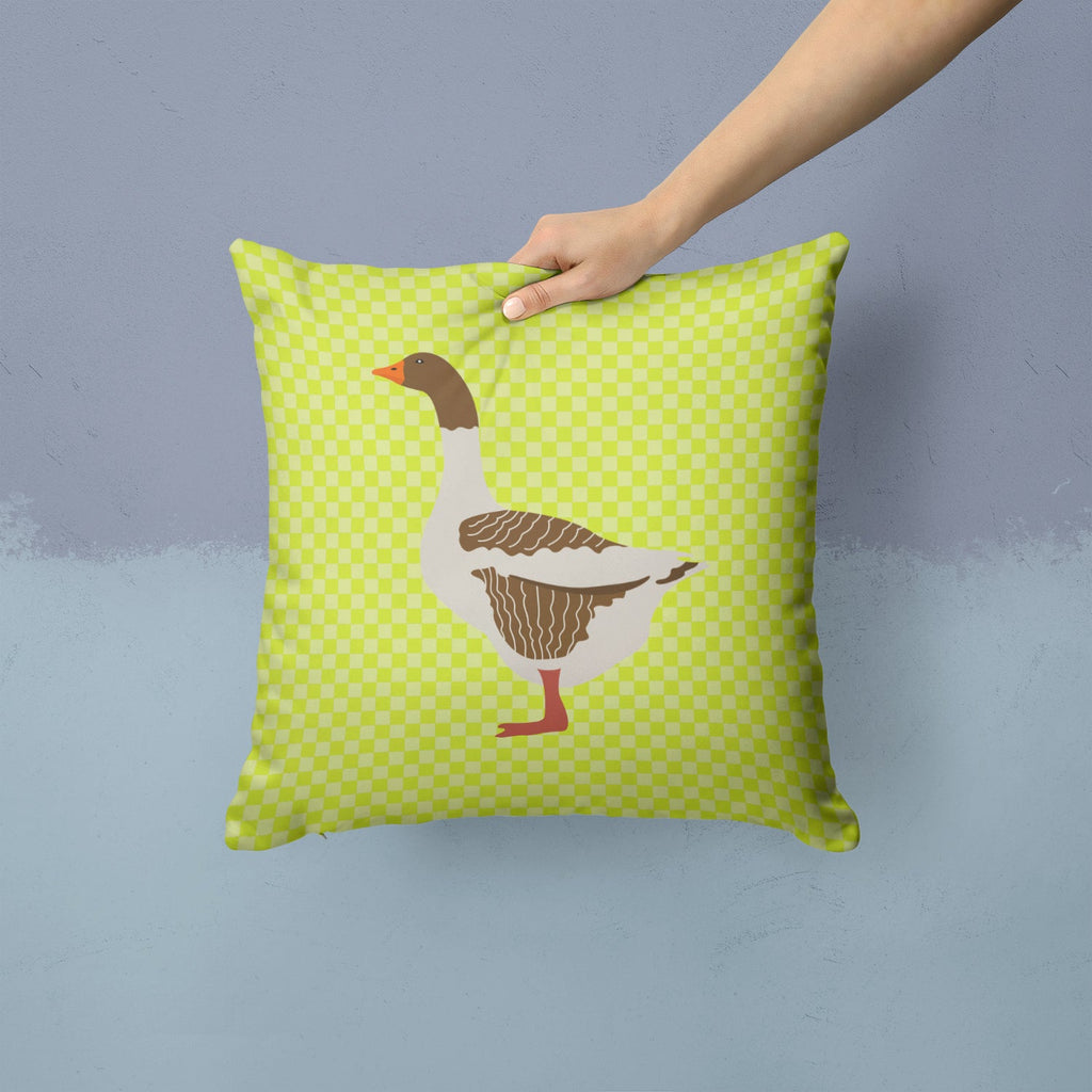 Pomeranian Rogener Goose Green Decorative Throw Pillow 14x14 Indoor Outdoor Accent Cushion, Fabric Cover with Insert for Sofa, Bed, Porch & Living Room