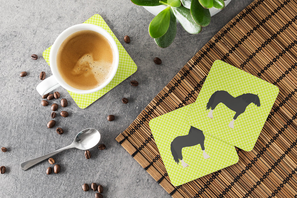 Pomeranian Rogener Goose Green Foam Coasters Set of 4 Cup Coasters for Indoor Outdoor, Tabletop Protection, Anti Slip, Mouse pad Material
