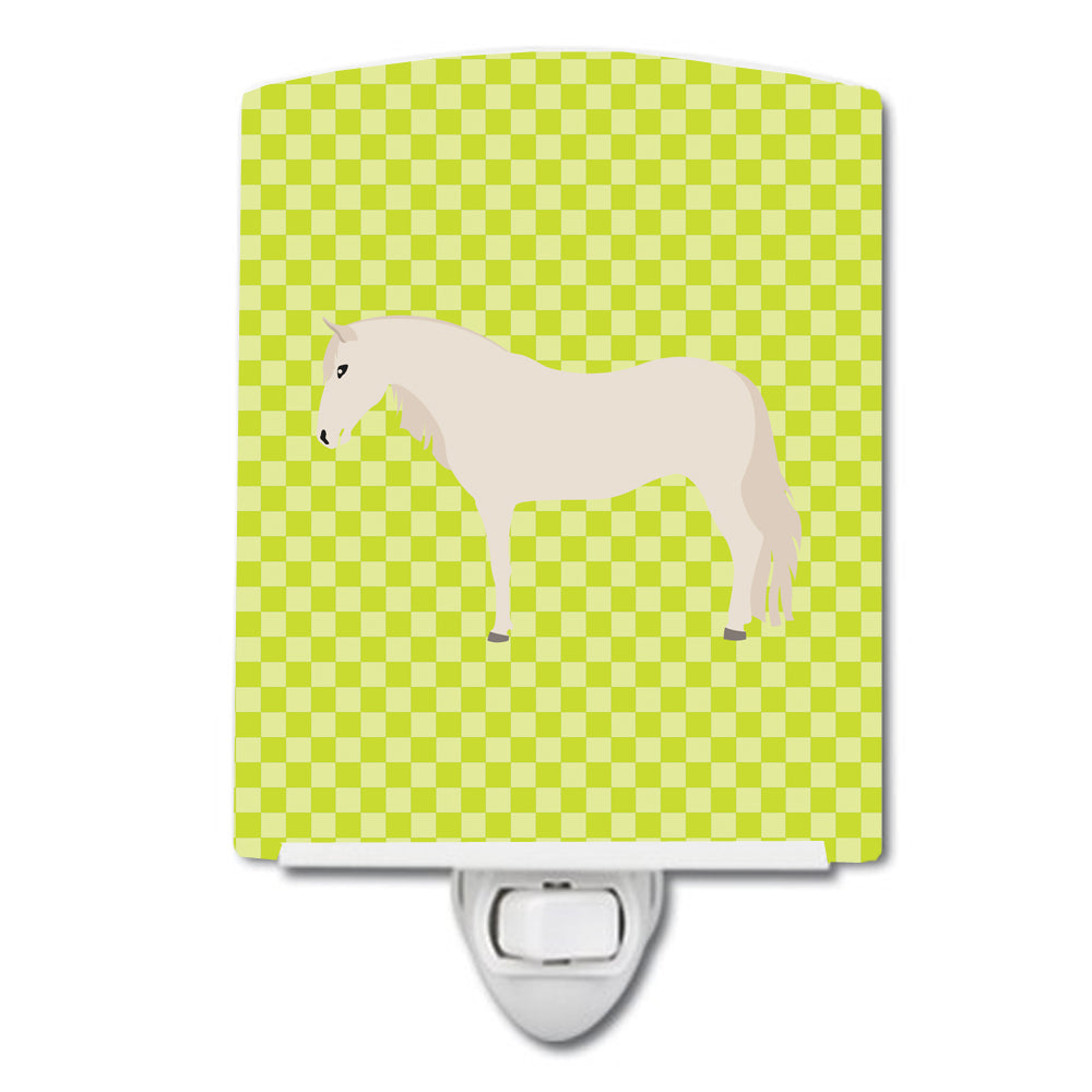 Paso Fino Horse Green Ceramic Night Light Compact, UL-Certified, Ideal for Bedroom, Bathroom, Nursery, Hallway, Kitchen, 6x4x3, Multicolor