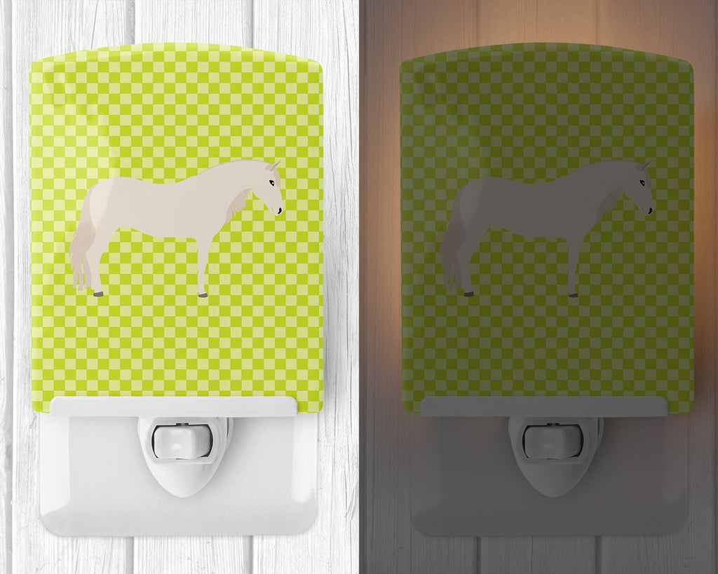 Paso Fino Horse Green Ceramic Night Light Compact, UL-Certified, Ideal for Bedroom, Bathroom, Nursery, Hallway, Kitchen, 6x4x3, Multicolor