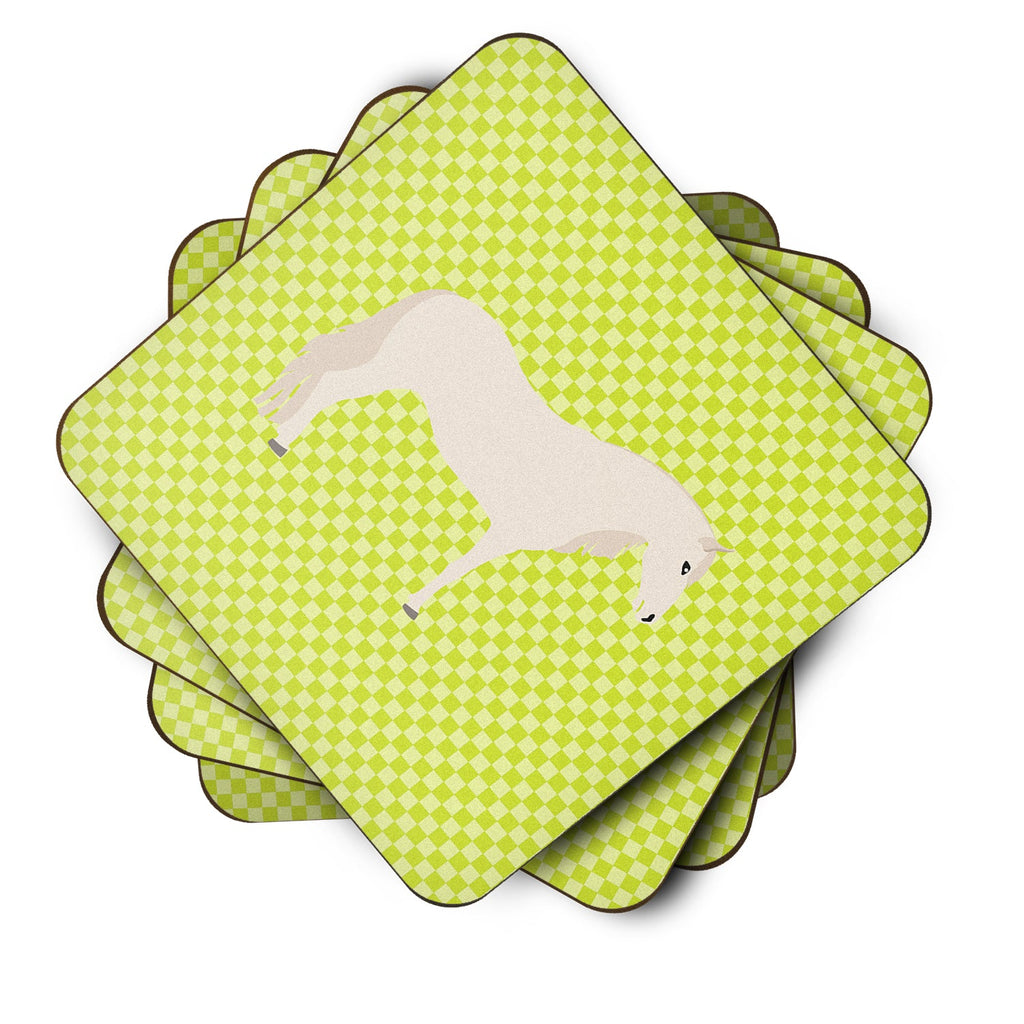 Paso Fino Horse Green Foam Coasters Set of 4 Cup Coasters for Indoor Outdoor, Tabletop Protection, Anti Slip, Mouse pad Material