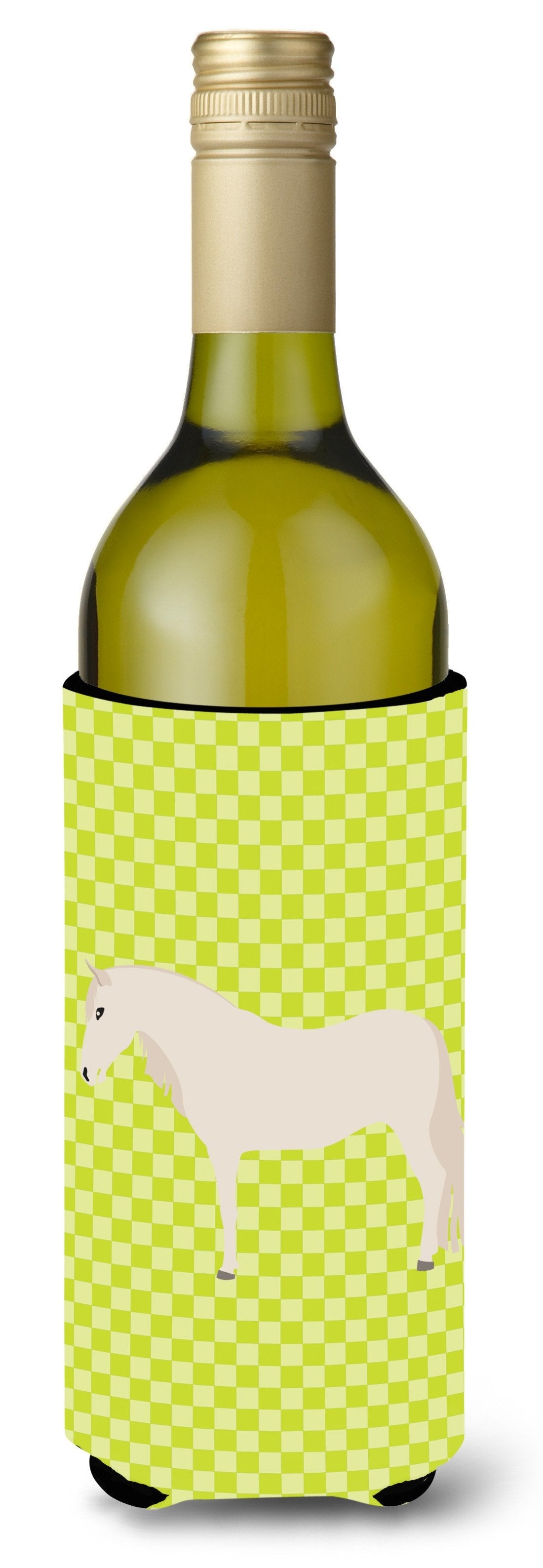 Paso Fino Horse Green Wine Bottle Hugger Gift Sleeve for Standard 750 ml Bottles, Insulated Reusable Also Fits Mini Shot & Pint Bottles