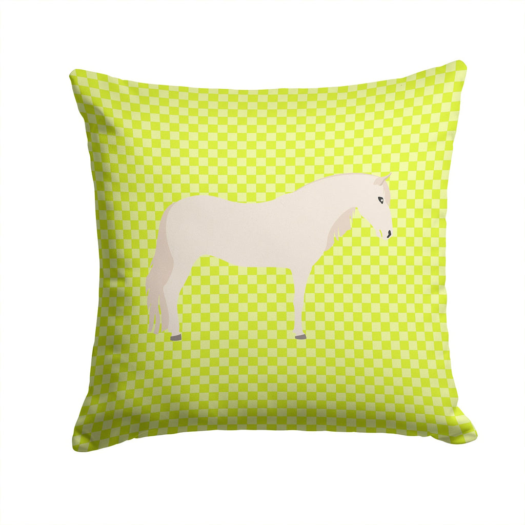 Paso Fino Horse Green Decorative Throw Pillow 14x14 Indoor Outdoor Accent Cushion, Fabric Cover with Insert for Sofa, Bed, Porch & Living Room